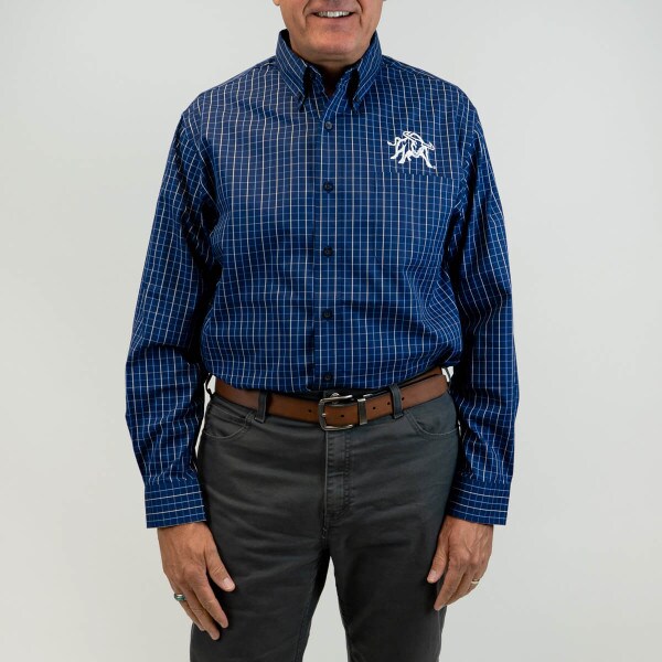 aggie bull grid button down shirt